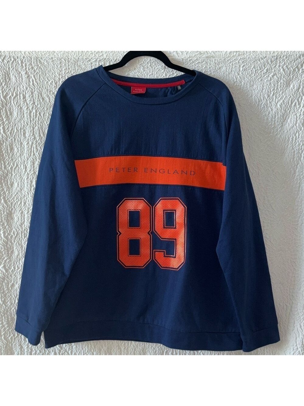 Peter England Series Red Graphic Long Sleeve Fleece Sweatshirt